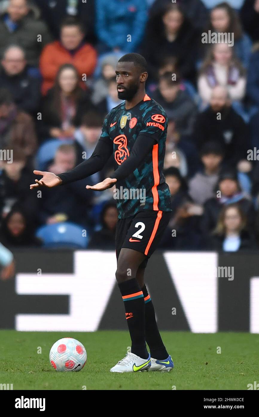 Antonio Rudiger di Chelsea durante la partita della Premier League tra il Burnley FC e il Chelsea FC a Turf Moor, Burnley, Regno Unito. Data foto: Sabato 5 marzo 2022. Il credito fotografico dovrebbe leggere: Anthony Devlin Foto Stock