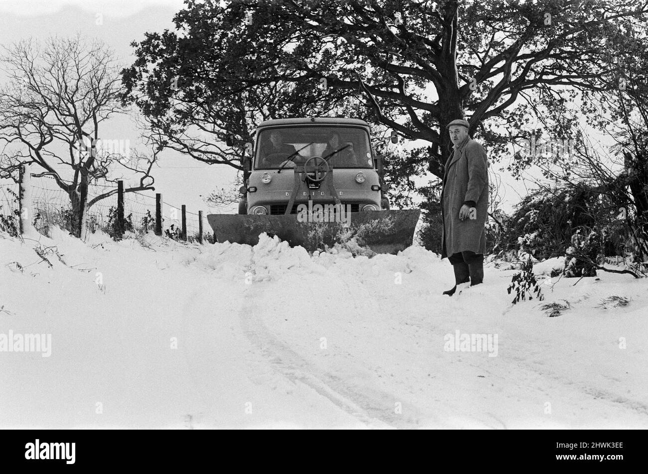 Scene di neve nella zona di Hutton Rudby. 1971. Foto Stock