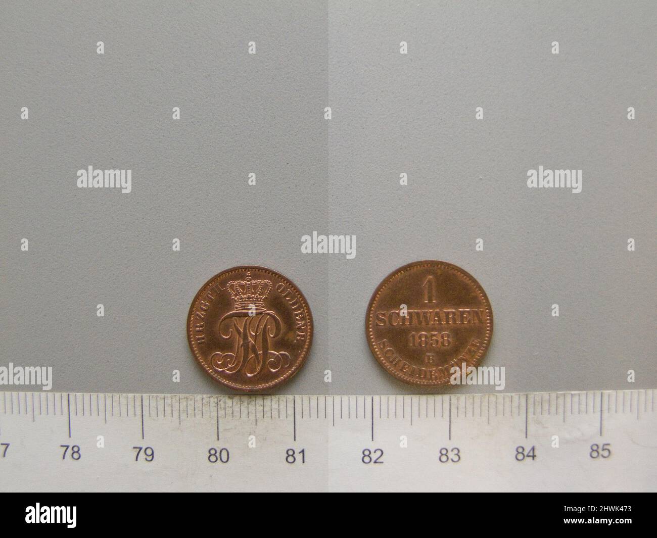 1 Schwaren di Nicolaus Friedrich Peter von Oldenburg da Hannover. Regolo: Nikolaus Friedrich Peter, Granduca di Oldenburg, 1827–1900 Mint: Hannover artista: Karl Theodor Wilhelm Brüel, tedesco, 1810–1885 Foto Stock