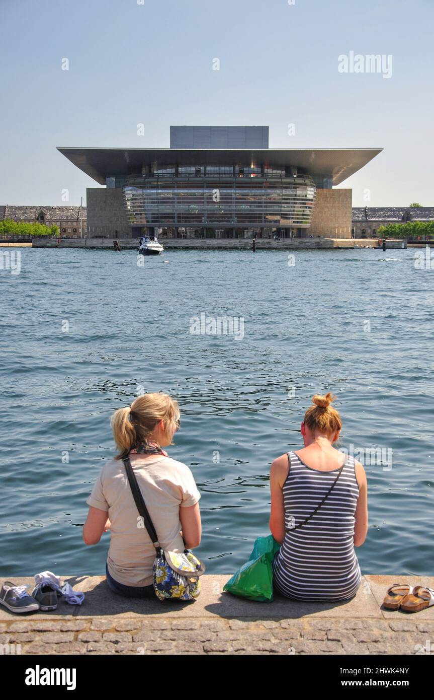 Operaen / Opera House e porto, Copenaghen (Kobenhavn), Regno di Danimarca Foto Stock