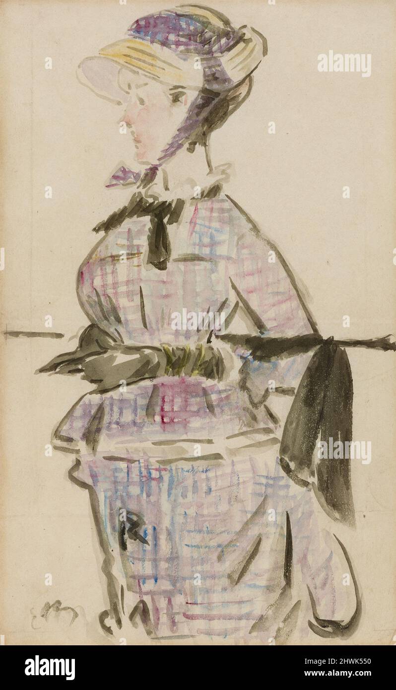 Femme en Costume de Voyage. Artista: Édouard Manet, francese, 1832–1883 Foto Stock