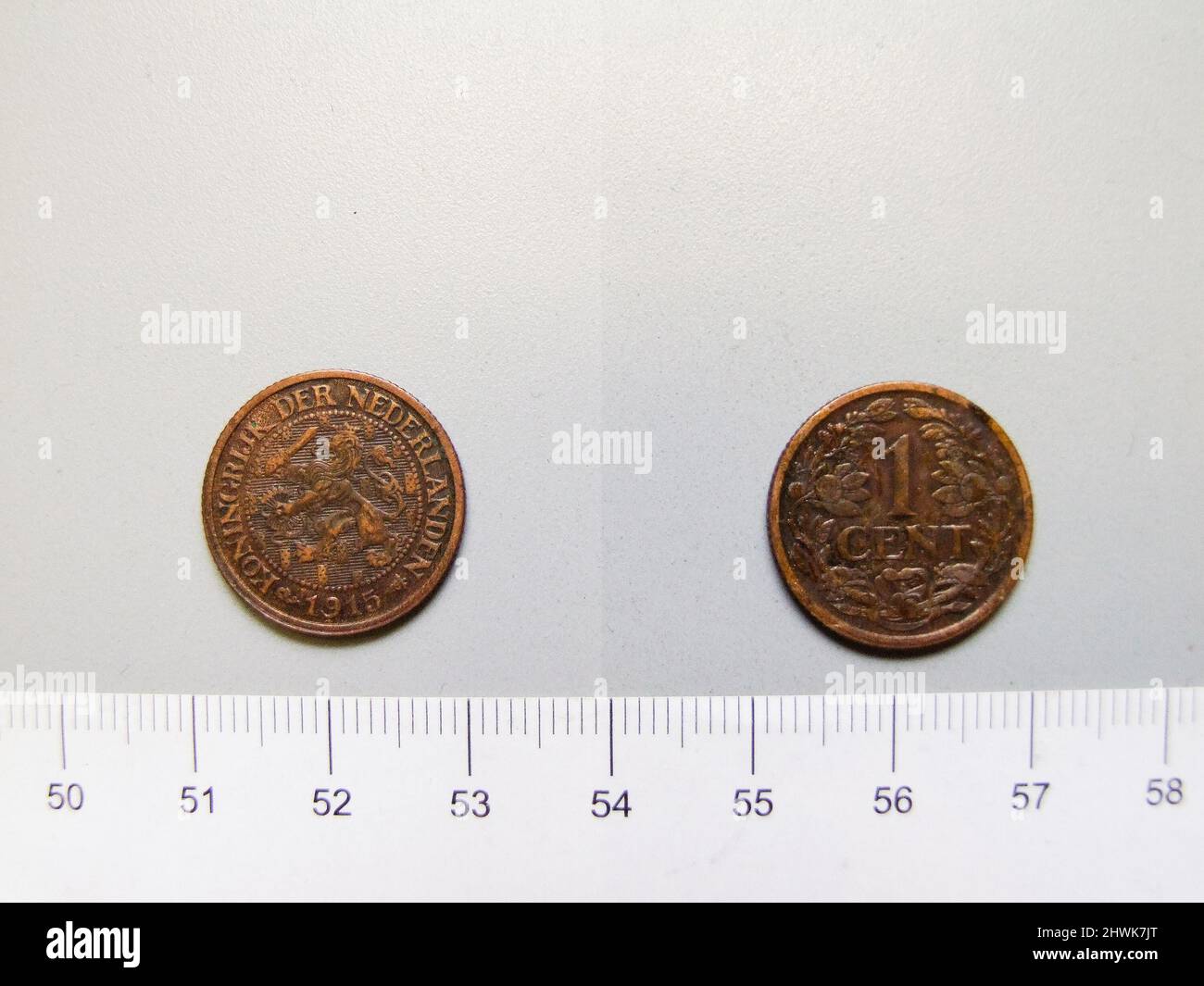 1 cent della regina Wilhelmina da Utrecht. Regnante: Wilhelmina, Regina dei Paesi Bassi, Olandese, 1880–1962 Mint: Utrecht Foto Stock