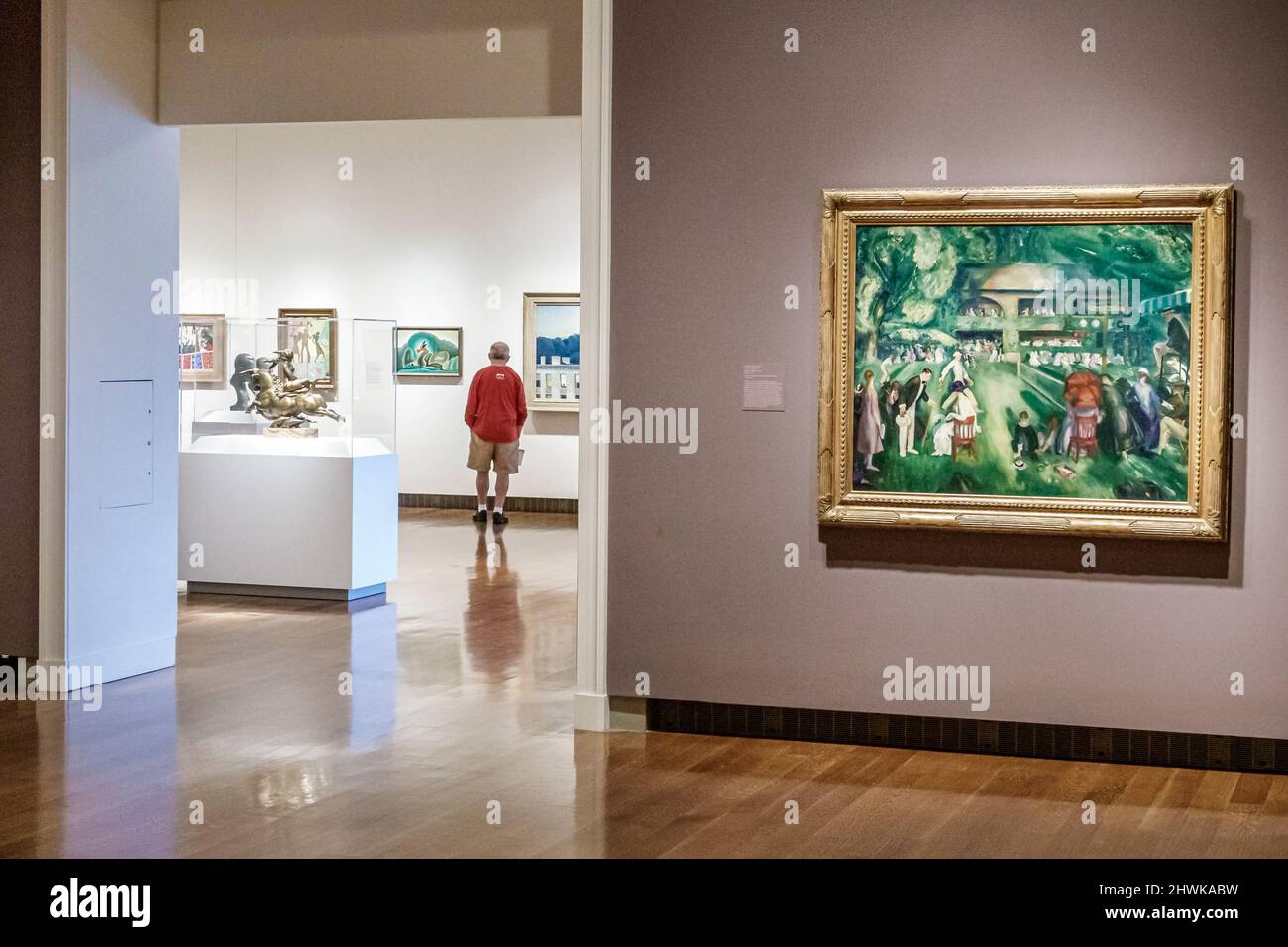 Richmond Virginia, Virginia Museum of fine Arts VMFA, Tennis a Newport 1920, George Bellows Paintings gallery Inside Foto Stock