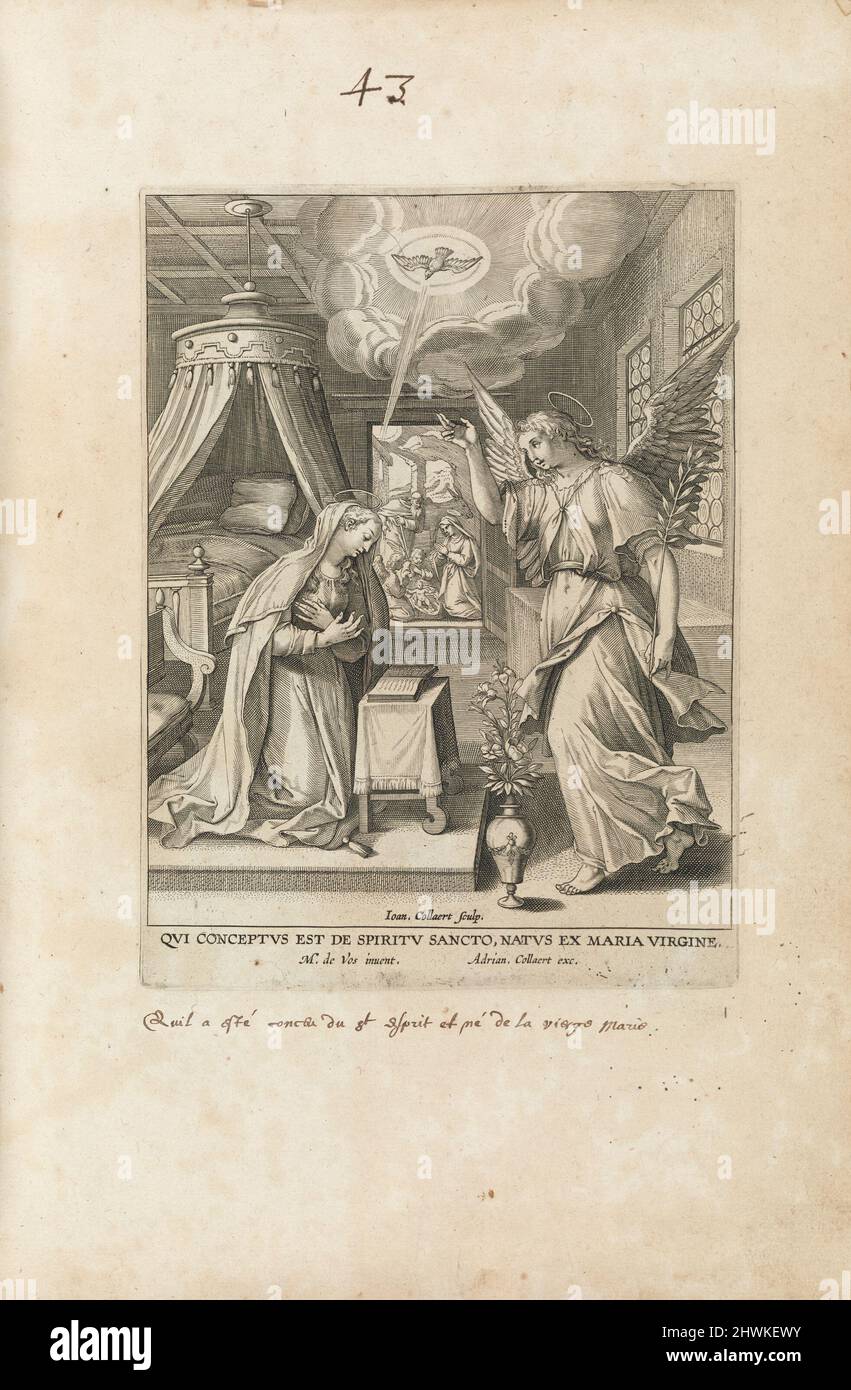 1 di 12 piastre della serie XII. Fidei apostolici Symbola (il Credo degli Apostoli). Incisore: Jan Collaert II, Fiammingo, ca. 1561–ca. 1620After: Maarten de Vos, Fiammingo, 1532–1603Publisher: Adriaen Collaert, fiammingo, 1560–1618 Foto Stock