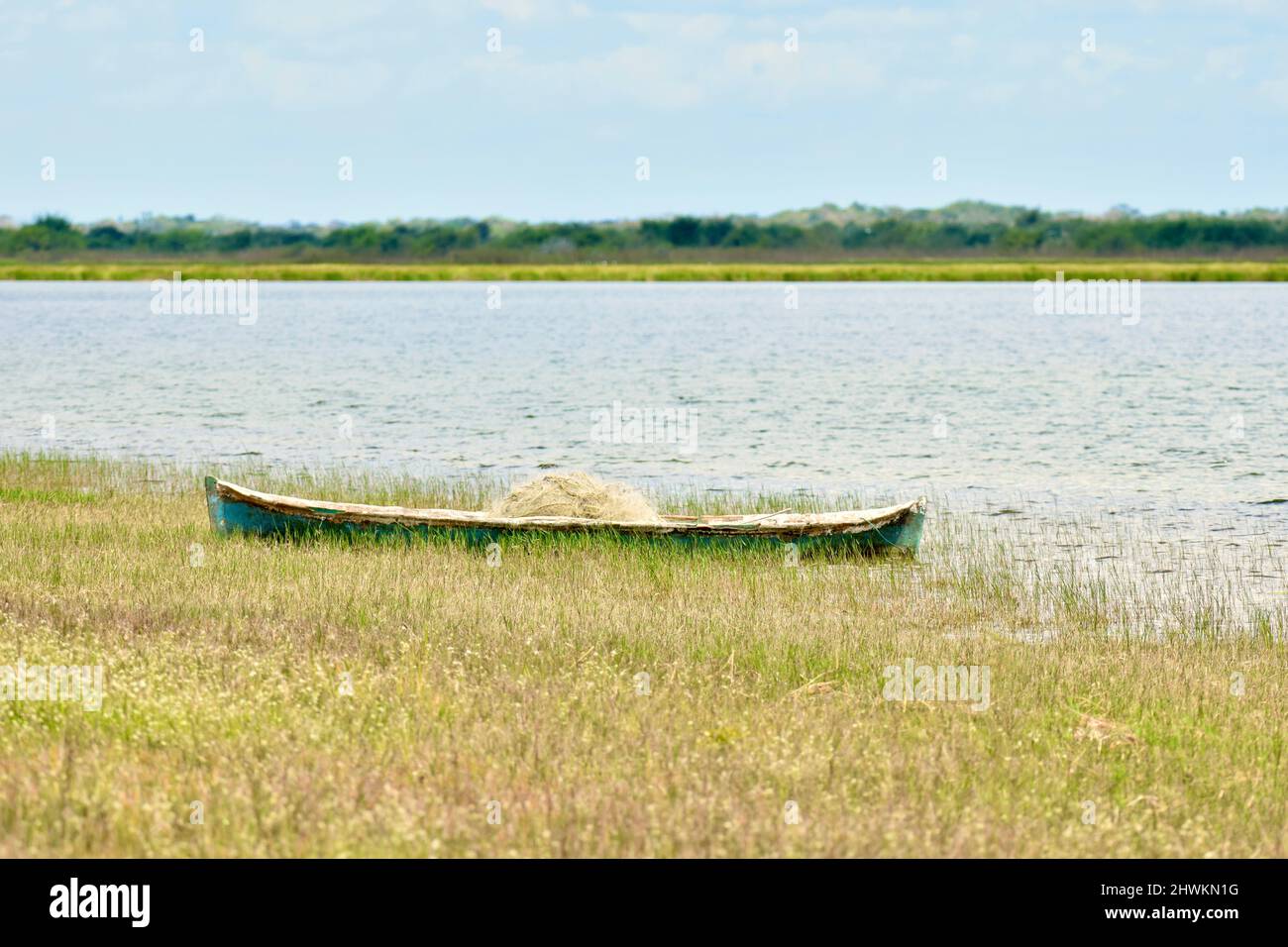 Il National Wildlife Sanctuary in Crooked Tree, Belize in tutta la sua gloria all'alba. Foto Stock