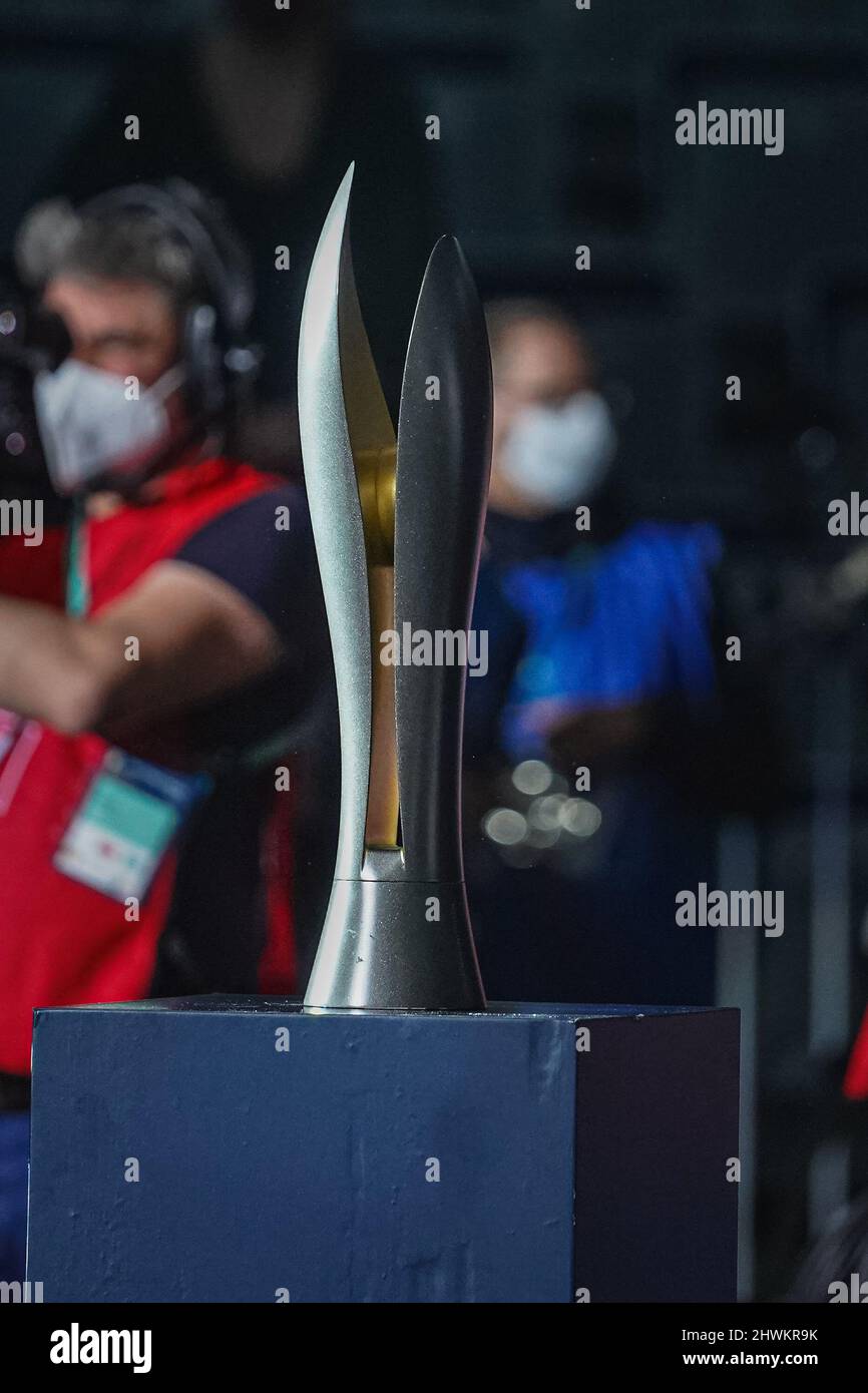 Generel view of the DVV Cup at the DVV Pokal final match for MEN 2021/2022 tra SVG Lueneburg e VfB Friedrichshafen alla SAP Arena di Mannheim, Germania. Norina Toenges/Sports Press Foto Foto Stock