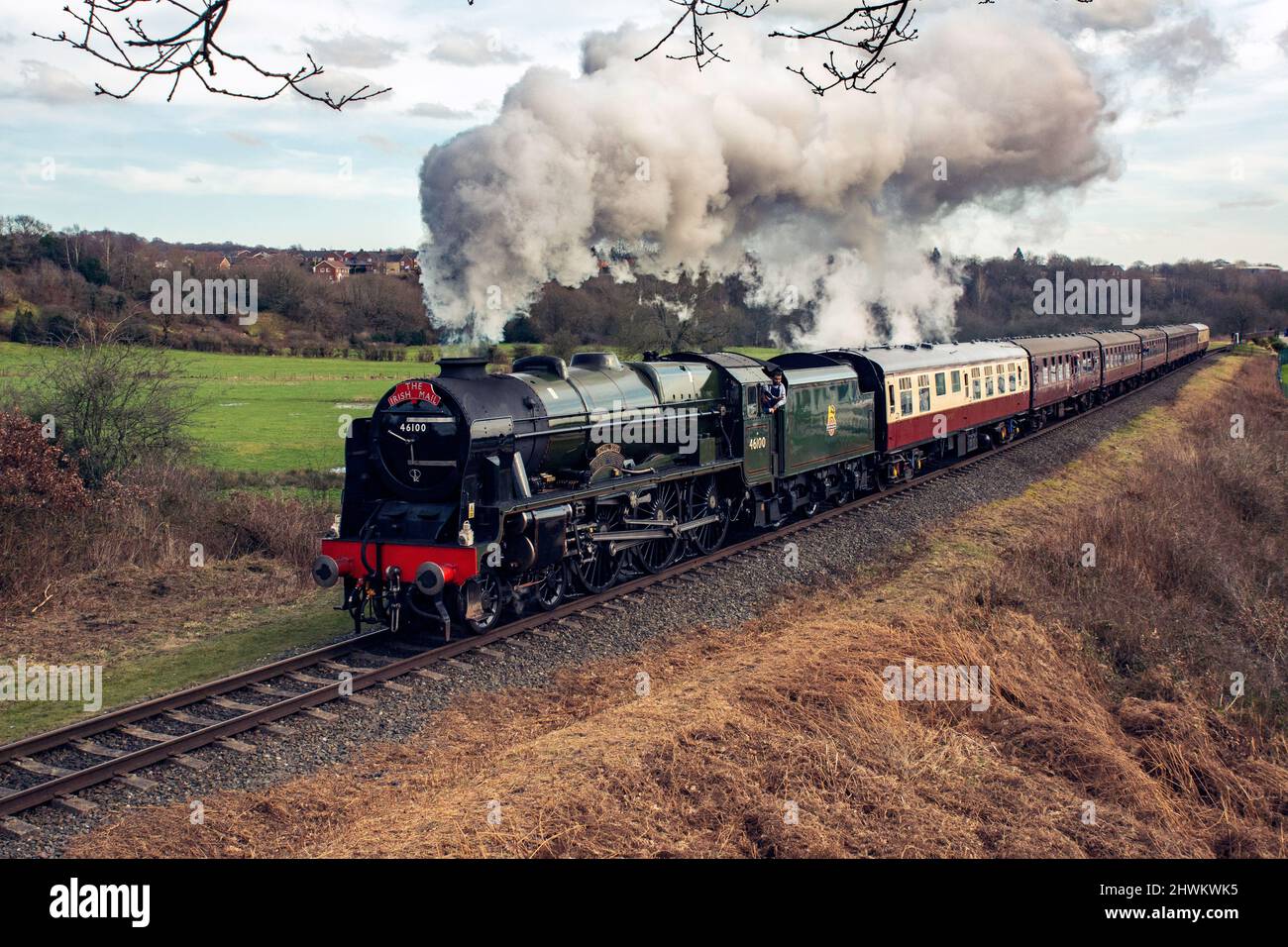 LMS 4-6-0 Royal Scot Class 6100 Royal Scot sulla East Lancs Railway vicino Bury Foto Stock