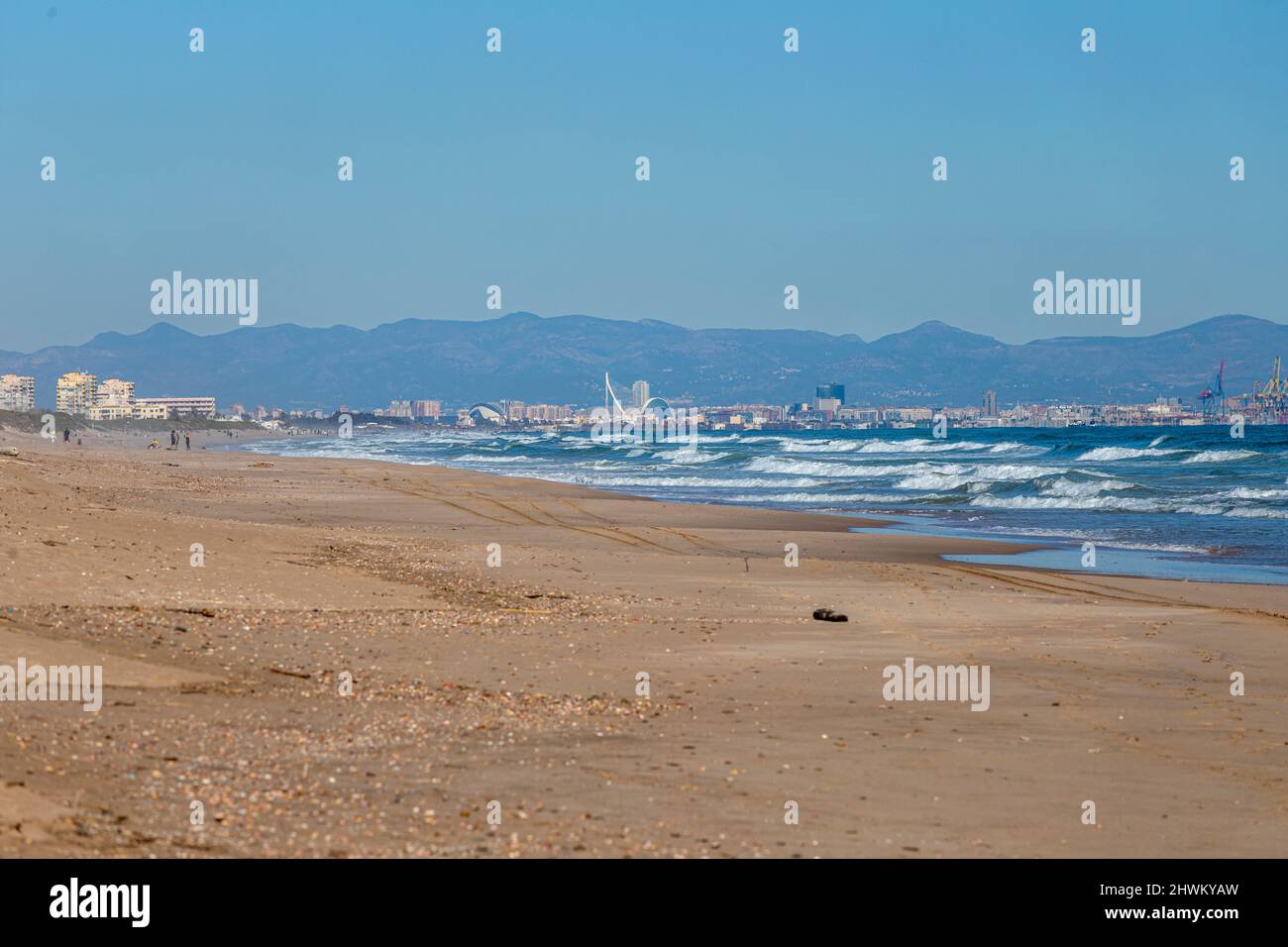 Platja de la Devesa, El Saler, provincia di Valencia, Spagna Foto Stock