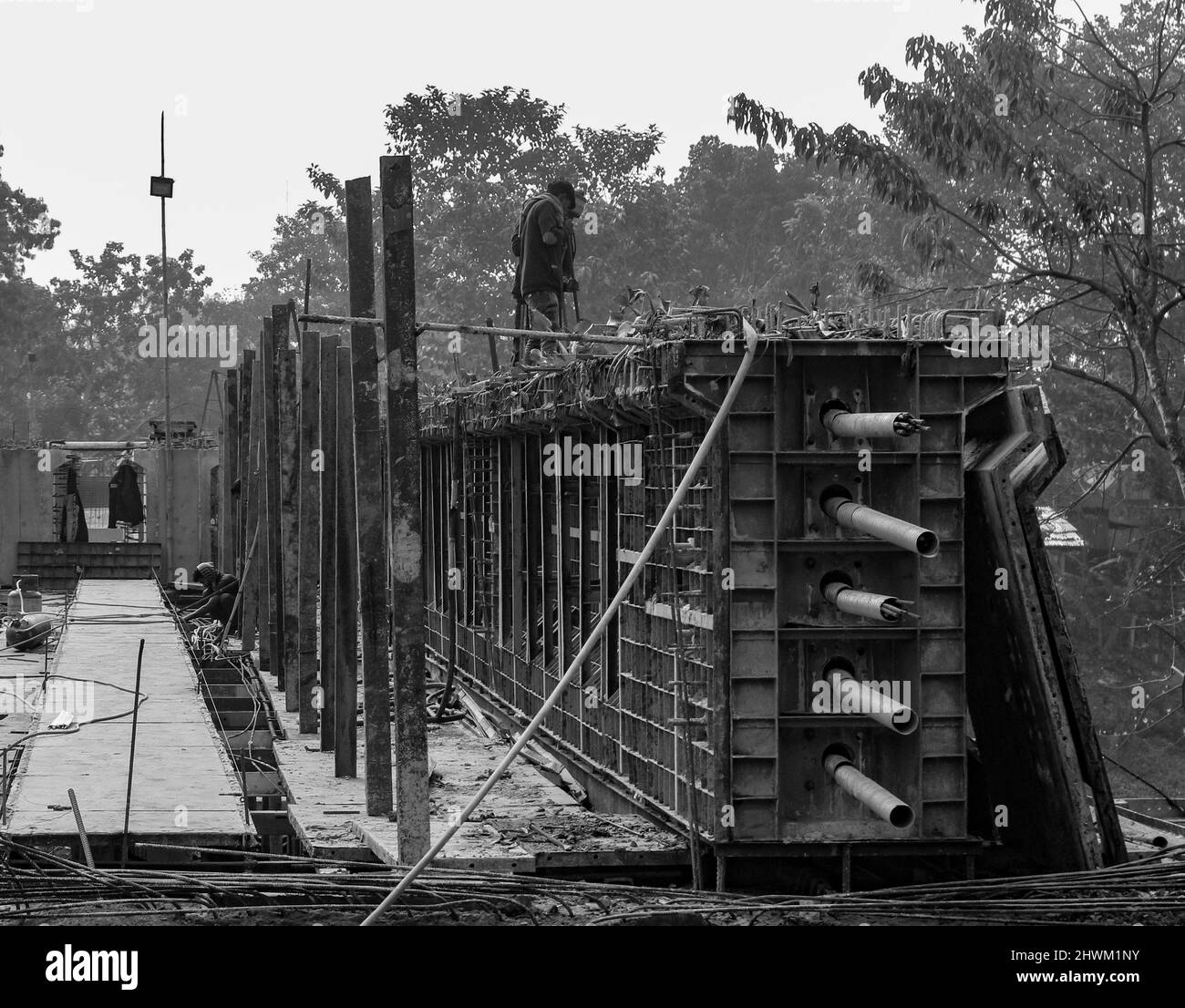 Incredibile costruzione moderna Village Bridge in Bangladesh Foto Stock