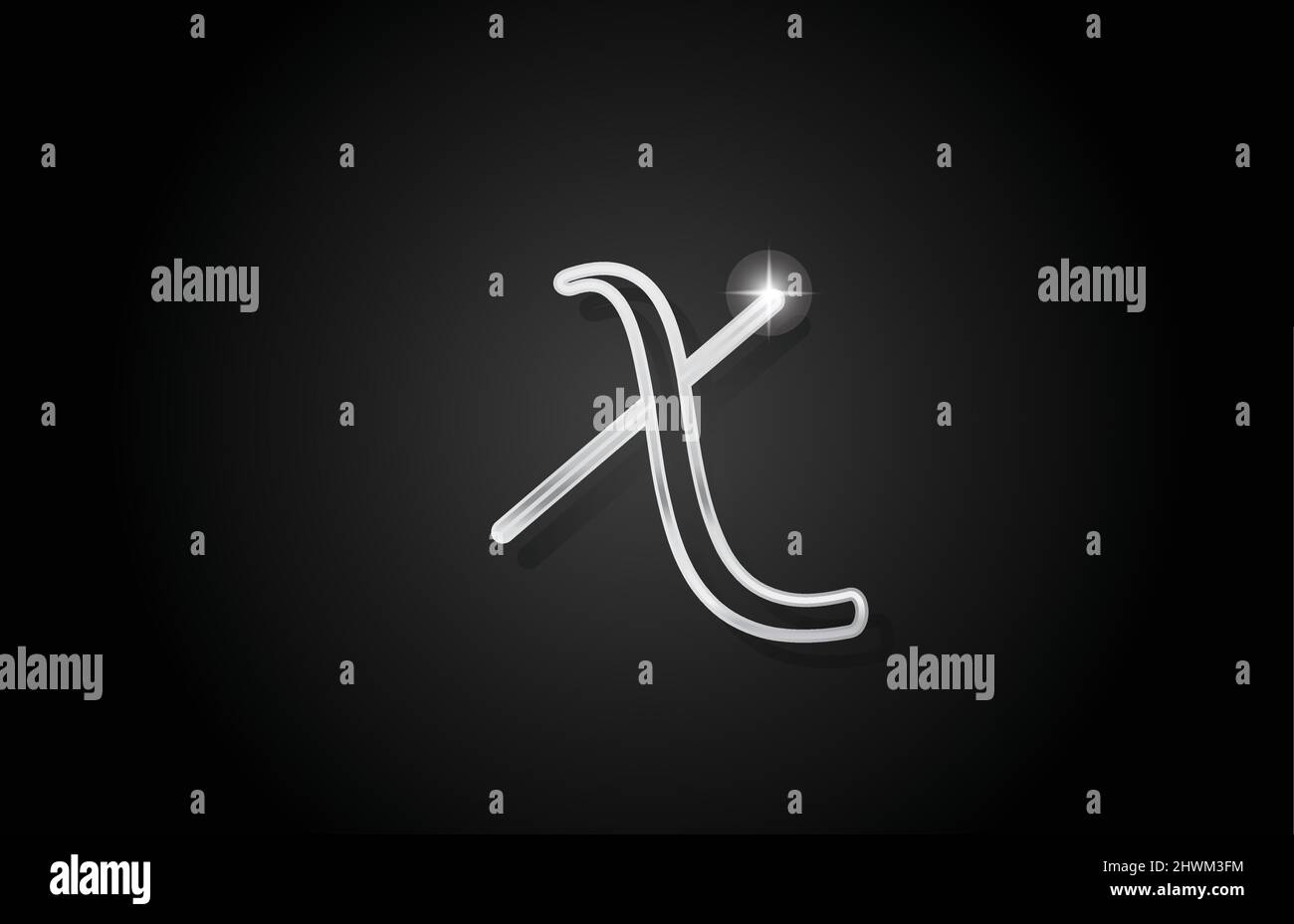 Icona del logo della lettera dell'alfabeto X con linea grigia. Design creativo per aziende e aziende Illustrazione Vettoriale