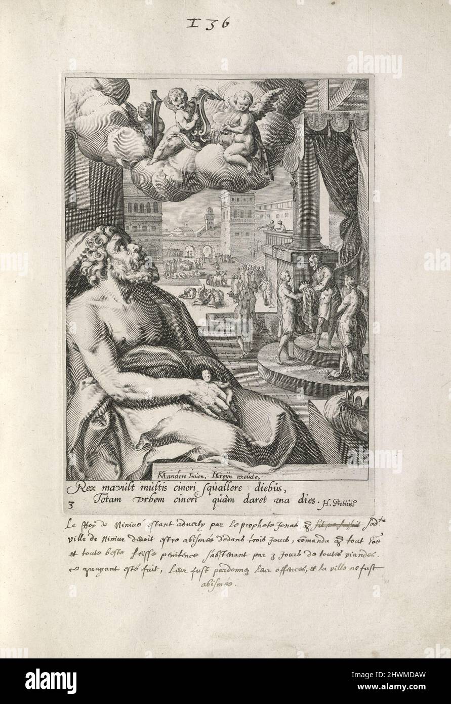 Salomone, 1 di 8 stampe della serie otto peccatori pentiti dell'Antico e del nuovo Testamento. Editore: Jacques de Gheyn II, olandese, 1565–1629After: Karel van Mander i, olandese, 1548–1606 Foto Stock