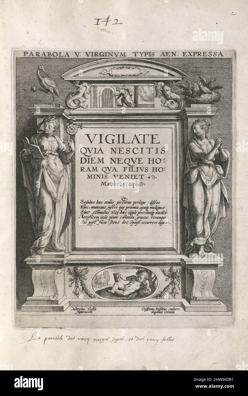 Targa della serie parabola delle cinque Vergini saggi e stolti. Editore: Crispijn de Passe il Vecchio, olandese, 1565–1637After: Maarten de Vos, fiammingo, 1532–1603 Foto Stock