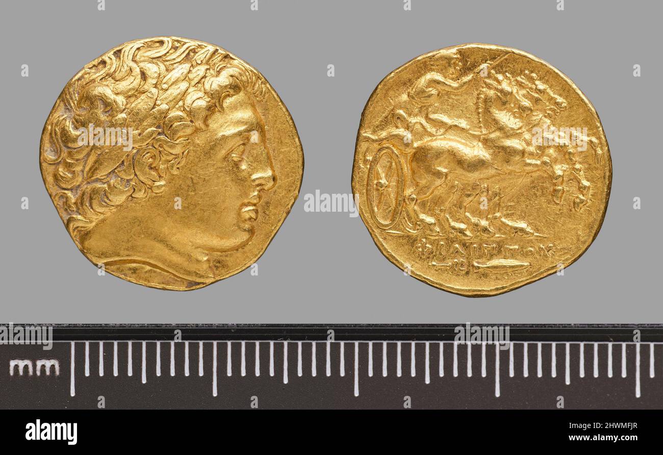 Stater di Alessandro IV, re di Macedonia; Filippo III, re di Macedonia da Colofone. Regnante: Alessandro IV, re di Macedonia, 323–309 a.C. Rulero: Filippo III, re di Macedonia, ca. 359–317 a.C., governò il 323–317 a.C. Onorando: Filippo II, Re di Macedonia, Greco, 382–336 a.C., governò il 359–336 a.C. Mint: Colofone Foto Stock