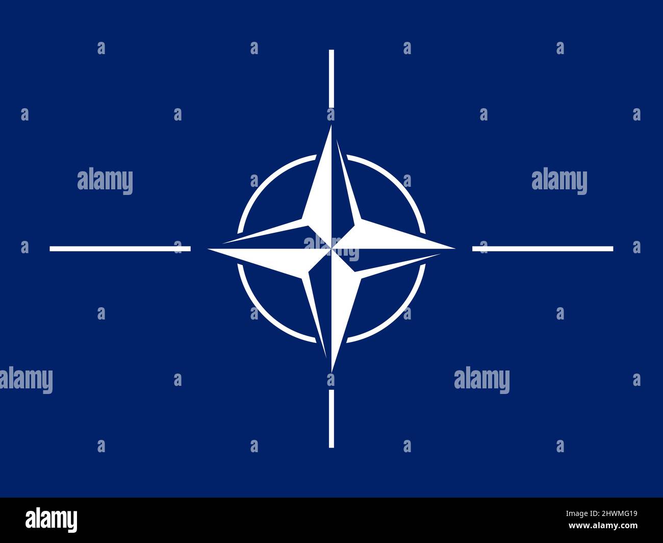 Bandiera della NATO - Organizzazione del Trattato Nord Atlantico Illustrazione Vettoriale