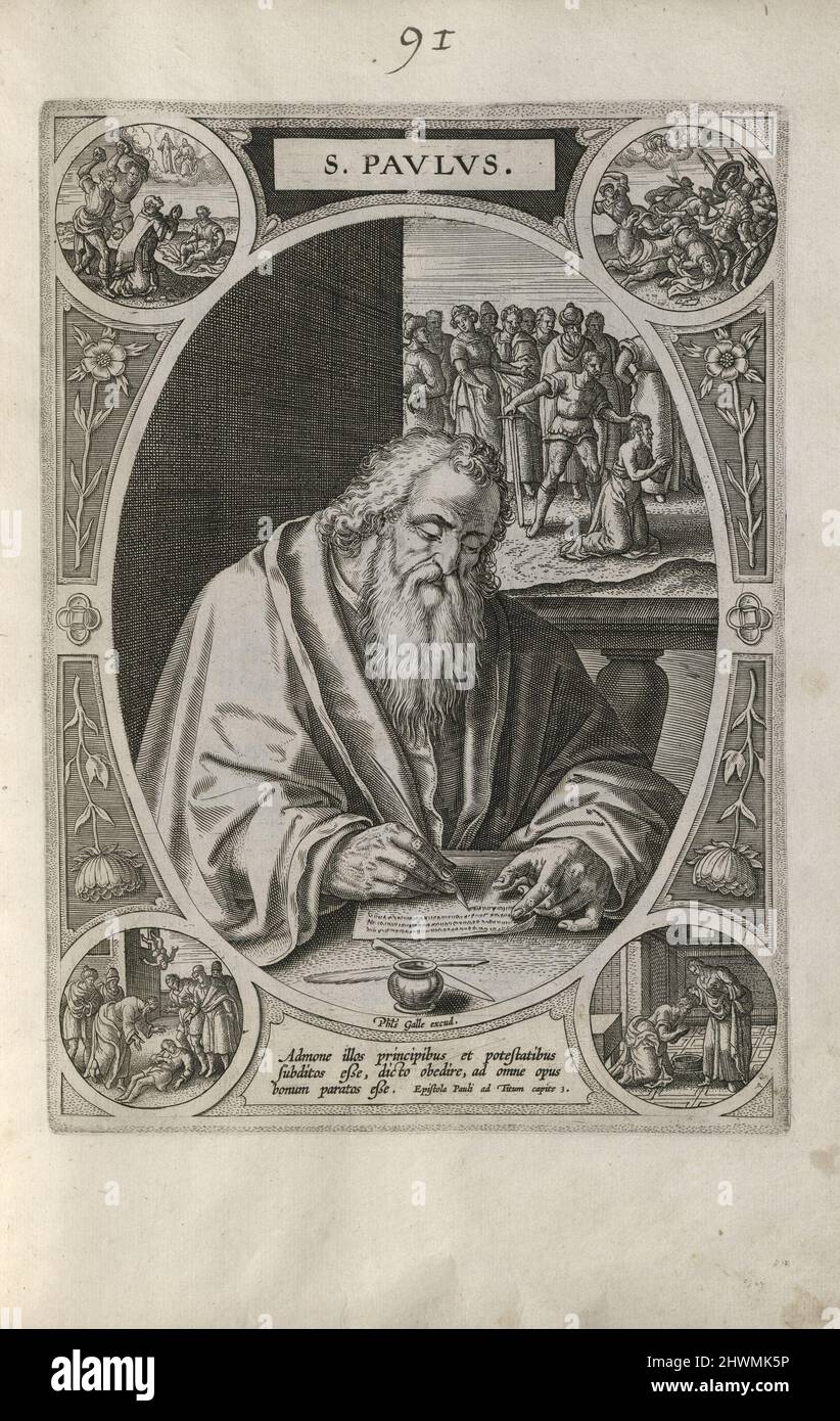 San Paolo. Artista: Sconosciuto Editore: Philip Galle, Fiammingo, 1537–1612 Foto Stock
