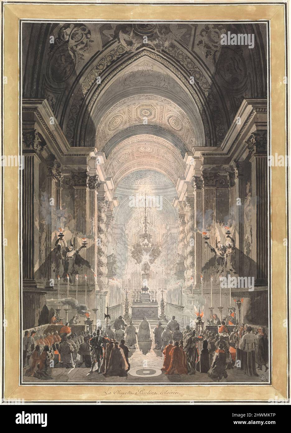Cappella Paolina illuminata. Etcher: Francesco Piranesi, italiano, 1756–1810After: Louis-Jean Desprez, francese, 1743–1804 Foto Stock
