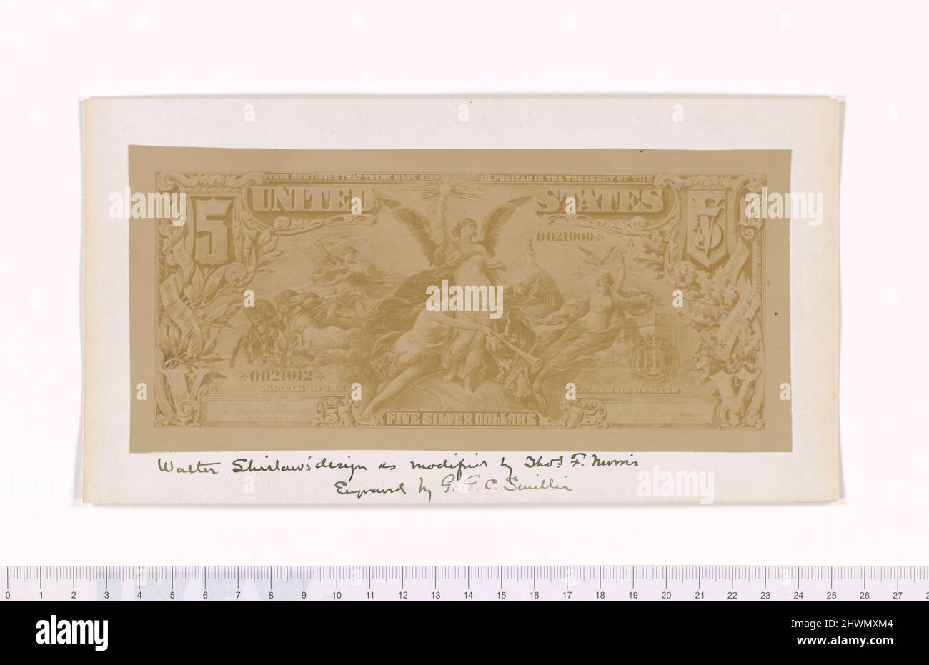 $5 Silver Certificate Design Fotografia di produzione Foto Stock