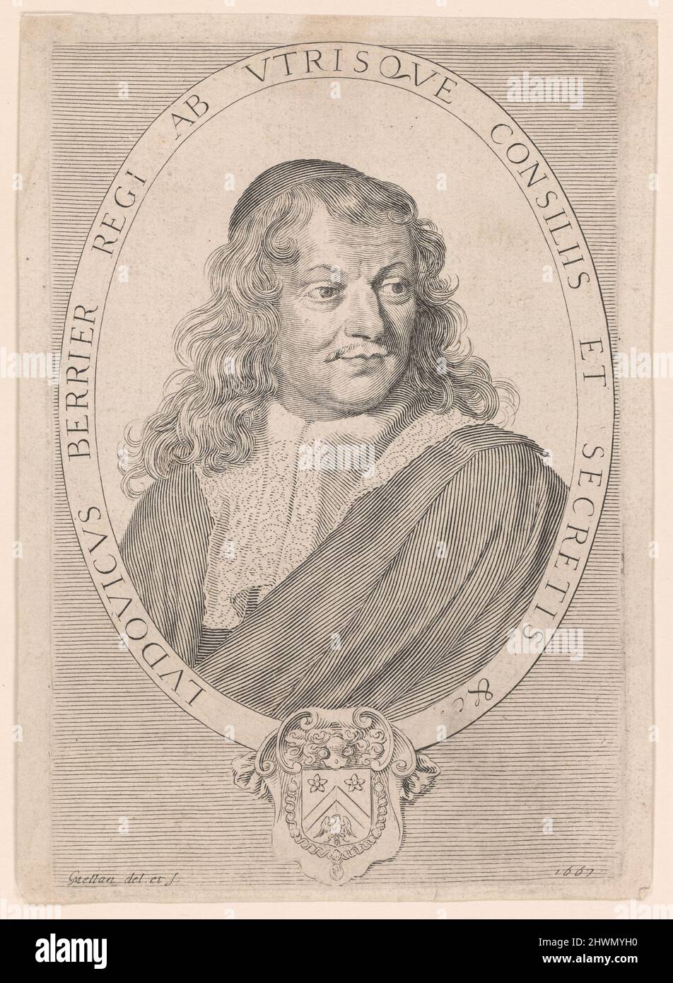 Louis Berrier. Incisore: Claude Mellan, francese, 1598–1688 Foto Stock