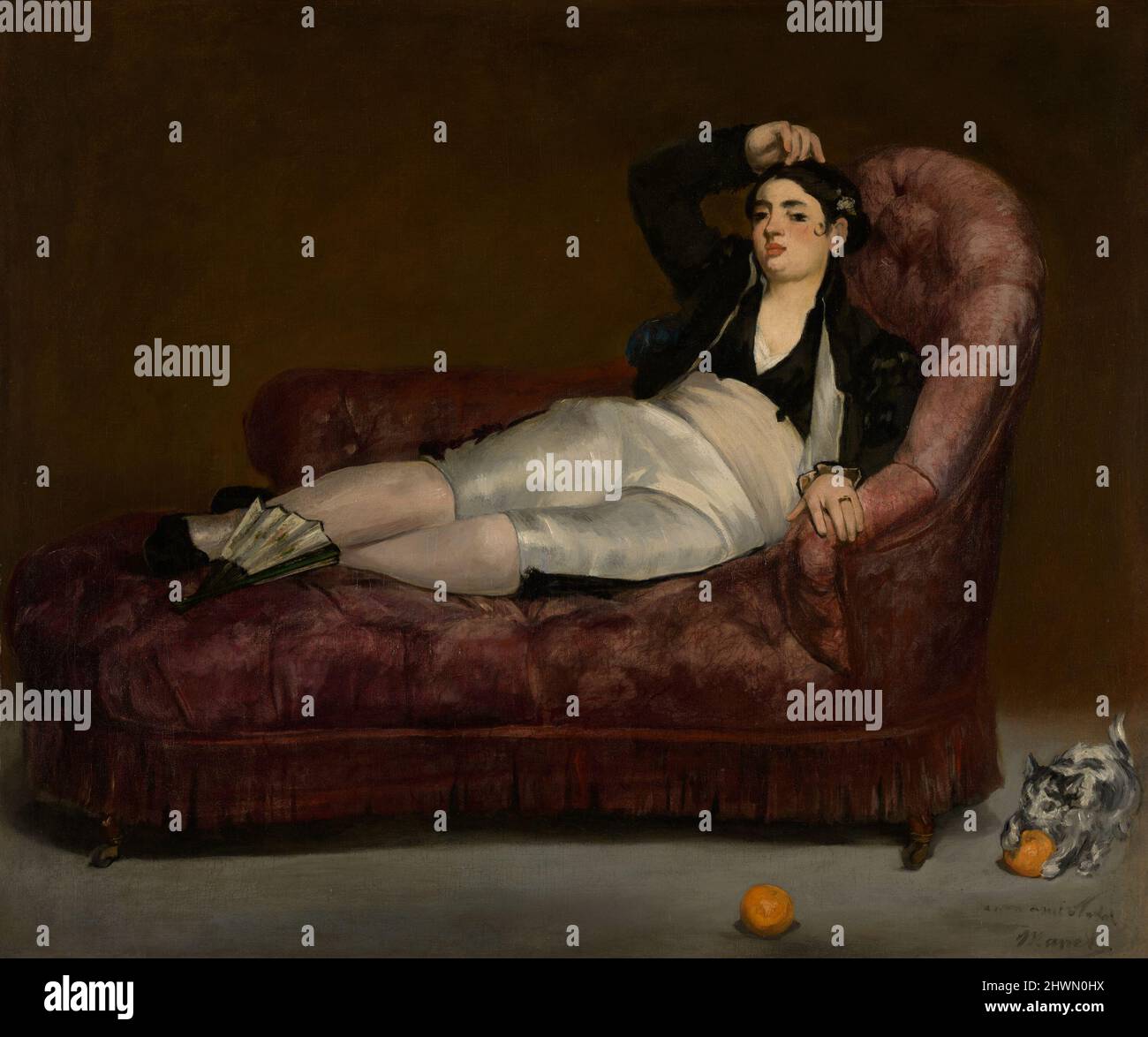 Giovane donna reclinata in costume spagnolo. Artista: Édouard Manet, francese, 1832–1883 Foto Stock