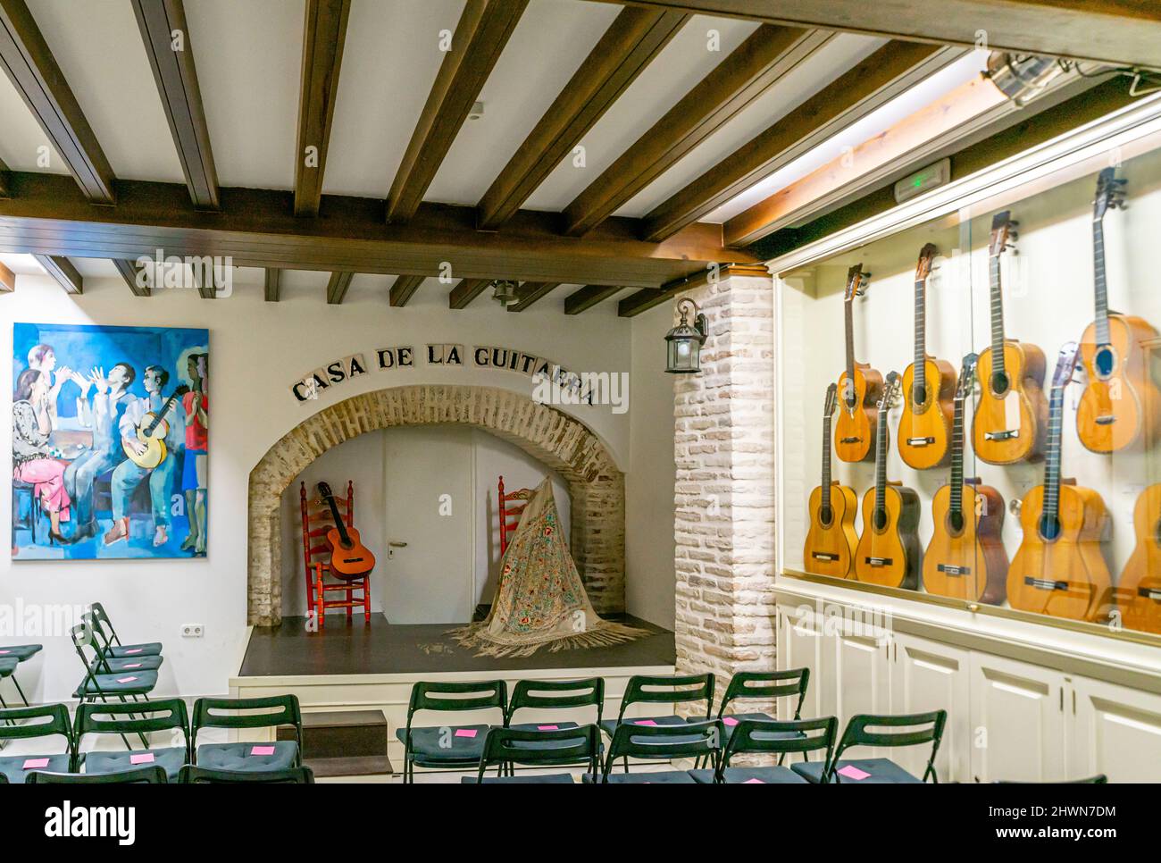 Casa de la Guitarra luogo e museo del flamenco, Calle Meson del Moro, Siviglia, Spagna Foto Stock