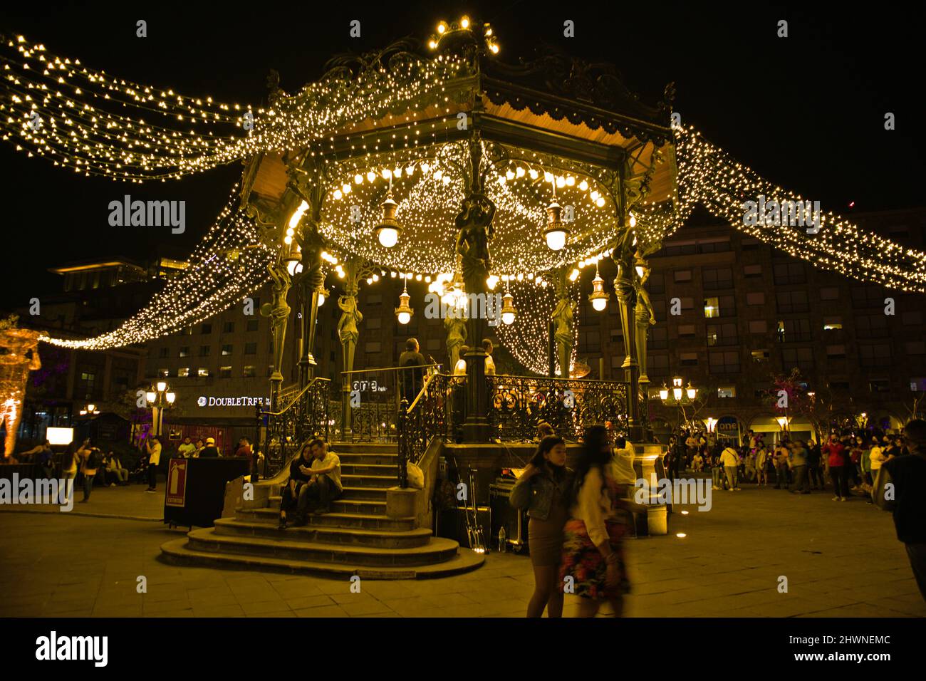 Festa della luce centro storico di Guadalajara Foto Stock