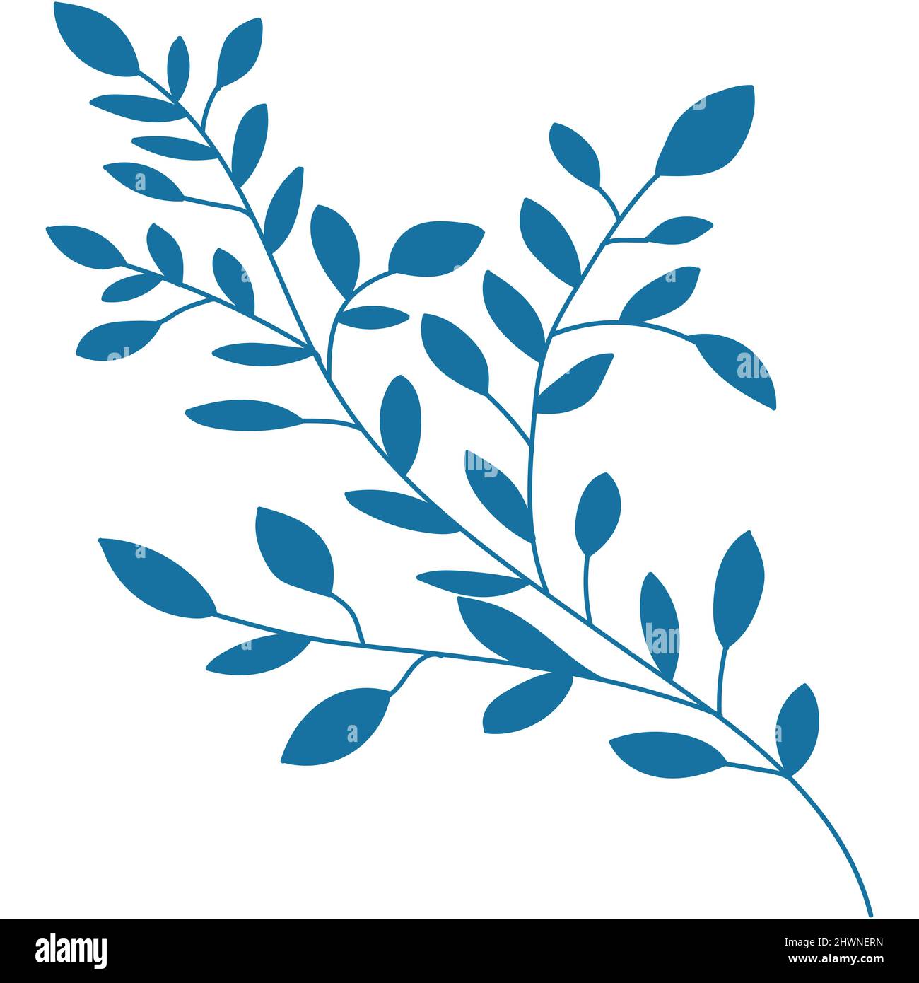 Leaf Line Art con forme in pastello Illustrazione Vettoriale