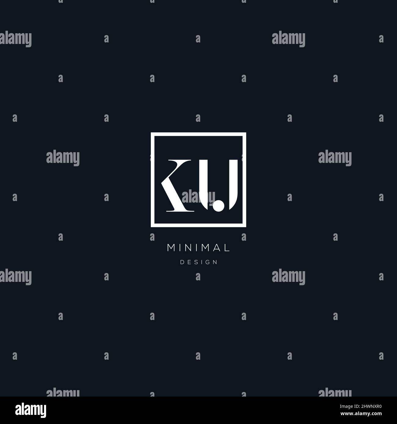 Design moderno con lettera con logo KU Illustrazione Vettoriale