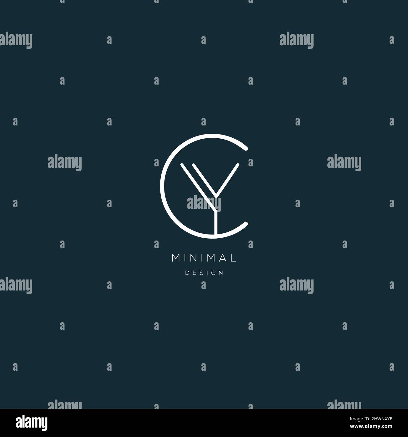 Design moderno con lettera con logo CY Illustrazione Vettoriale