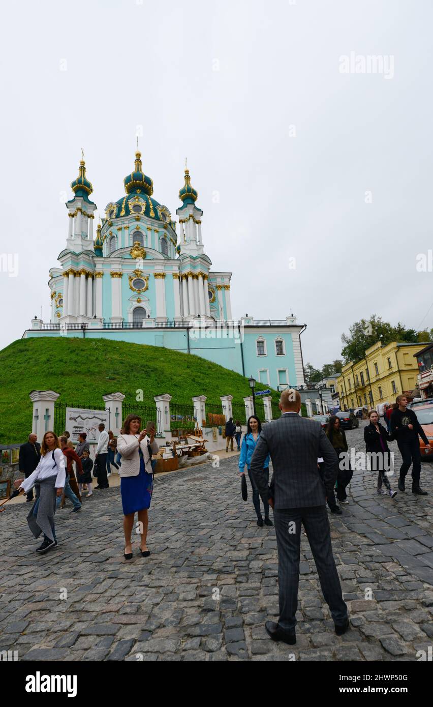 Chiesa di Sant'Andrea a Kiev, Ucraina. Foto Stock