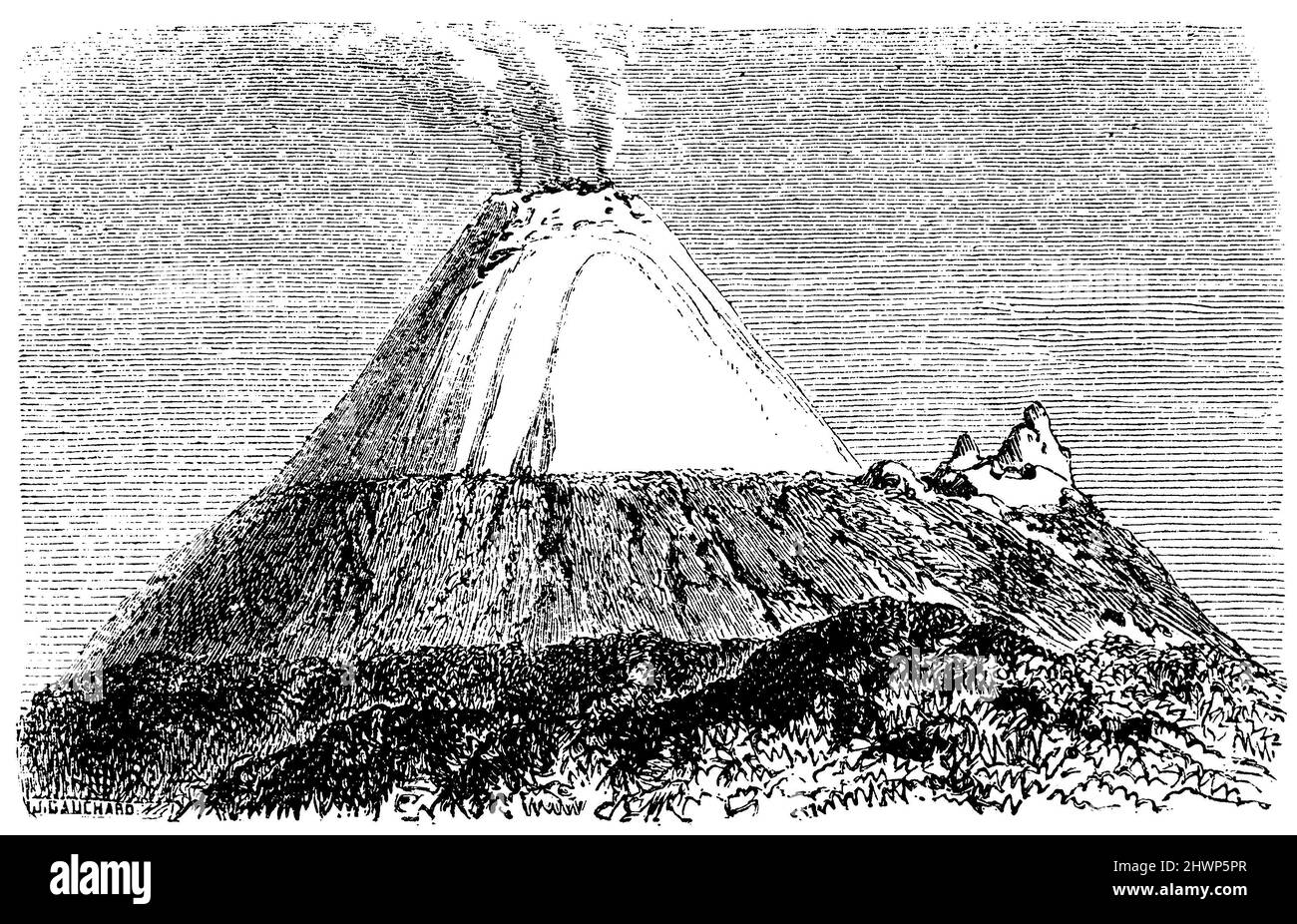 Vulcano Cotopraxi, , (Enciclopedia, 1893), Vulkan Cotopraxi, Volcan de Cotopraxi Foto Stock