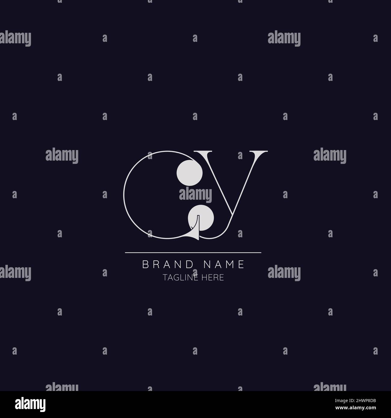 Disegno dell'icona vettoriale del modello di logo Letter CY Illustrazione Vettoriale