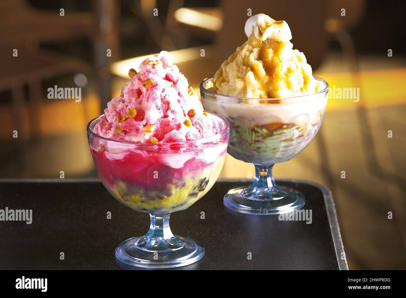 Dessert di ghiaccio rasato asiatico, kacang di ghiaccio Foto Stock