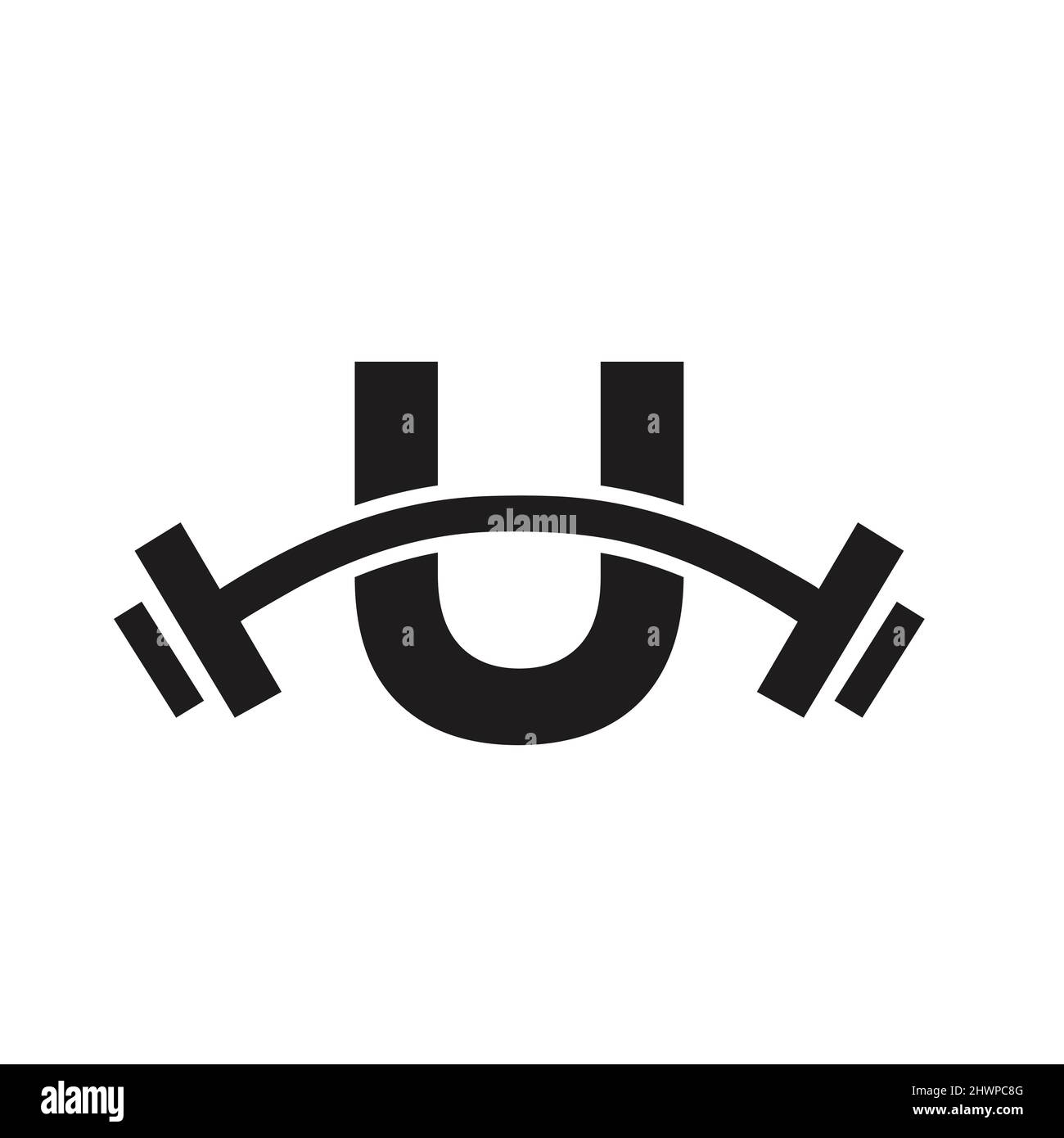 Fitness Gym Logo Design su Letter U Template. Logo Letter U Fitness Club  Immagine e Vettoriale - Alamy