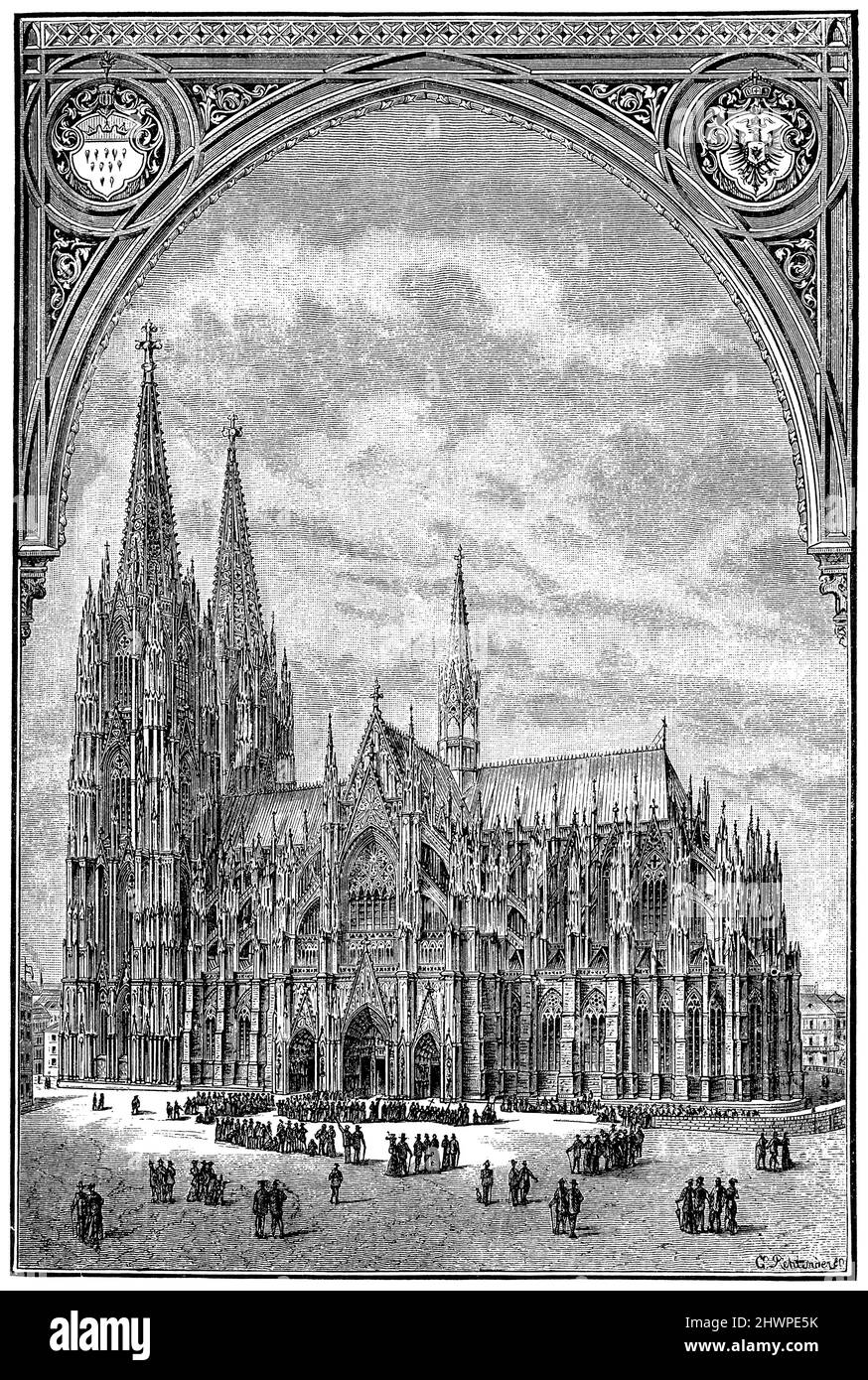 Cattedrale di Colonia, 1880, , unleserlich (libro di storia dell'arte, 1887), Kölner Dom, 1880, Cathédrale de Cologne, 1880 Foto Stock