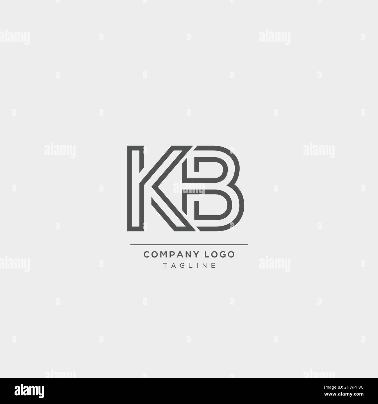 Icona lettera alfabetica logo KB Illustrazione Vettoriale