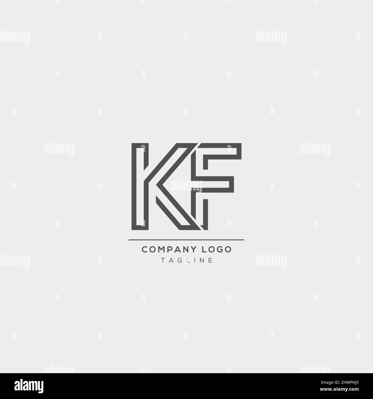 Icona lettera alfabetica logo KF Illustrazione Vettoriale