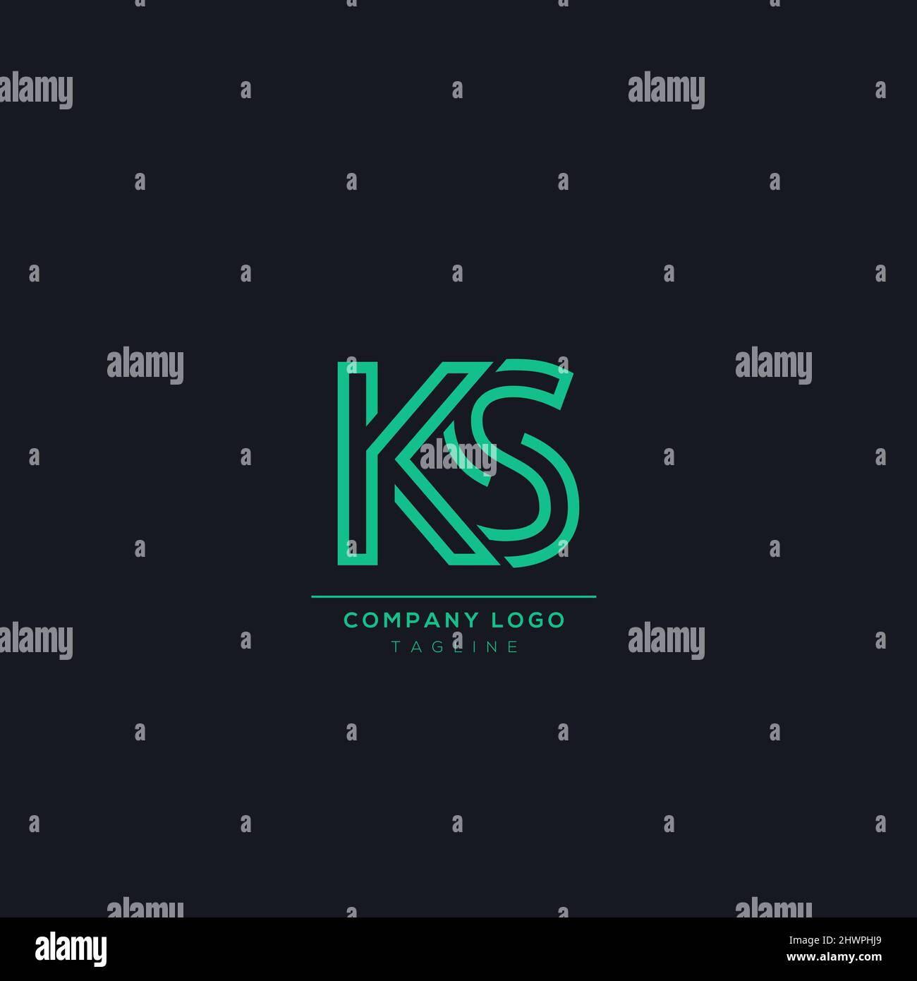 Icona lettera alfabetica logo KS Illustrazione Vettoriale