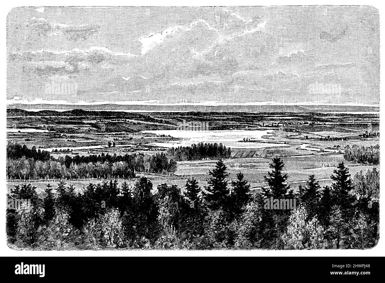 Distretto dei laghi in Finlandia, , (atlas, 1909), Seengebiet in Finnland, Région des lacs en Finlande Foto Stock