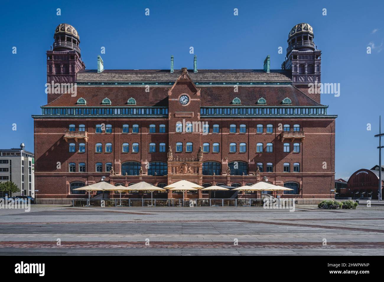 Svezia, Skane County, Malmo, facciata della Danske Bank Foto Stock