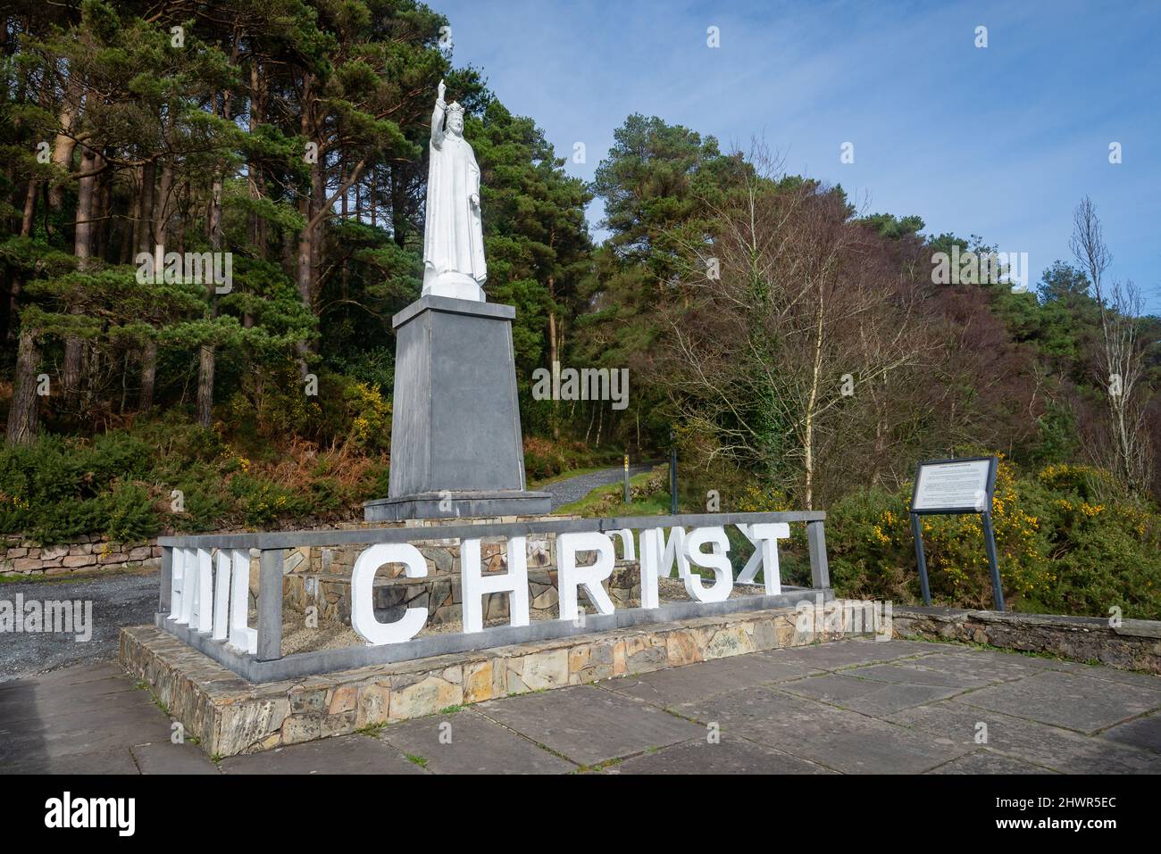 Statua del Cristo Re a Glen of Aherlow, Contea di Tipperary, Irlanda. Foto Stock