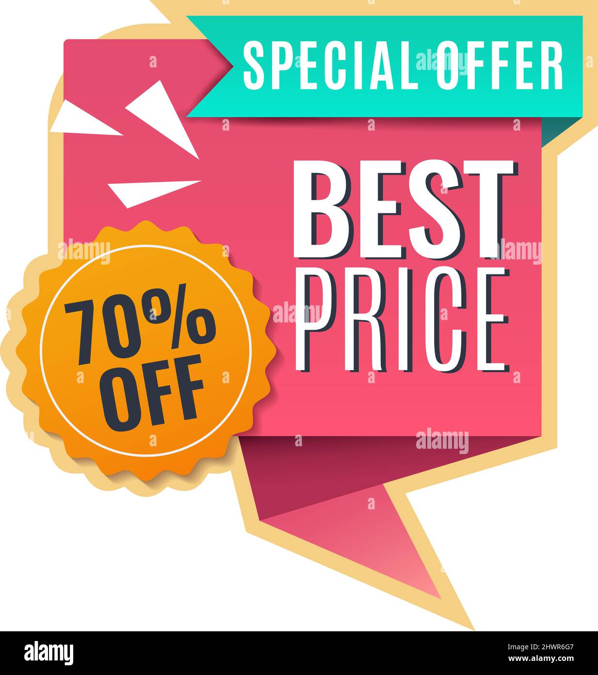 Banner offerta speciale. Miglior prezzo di vendita pubblicità Illustrazione Vettoriale