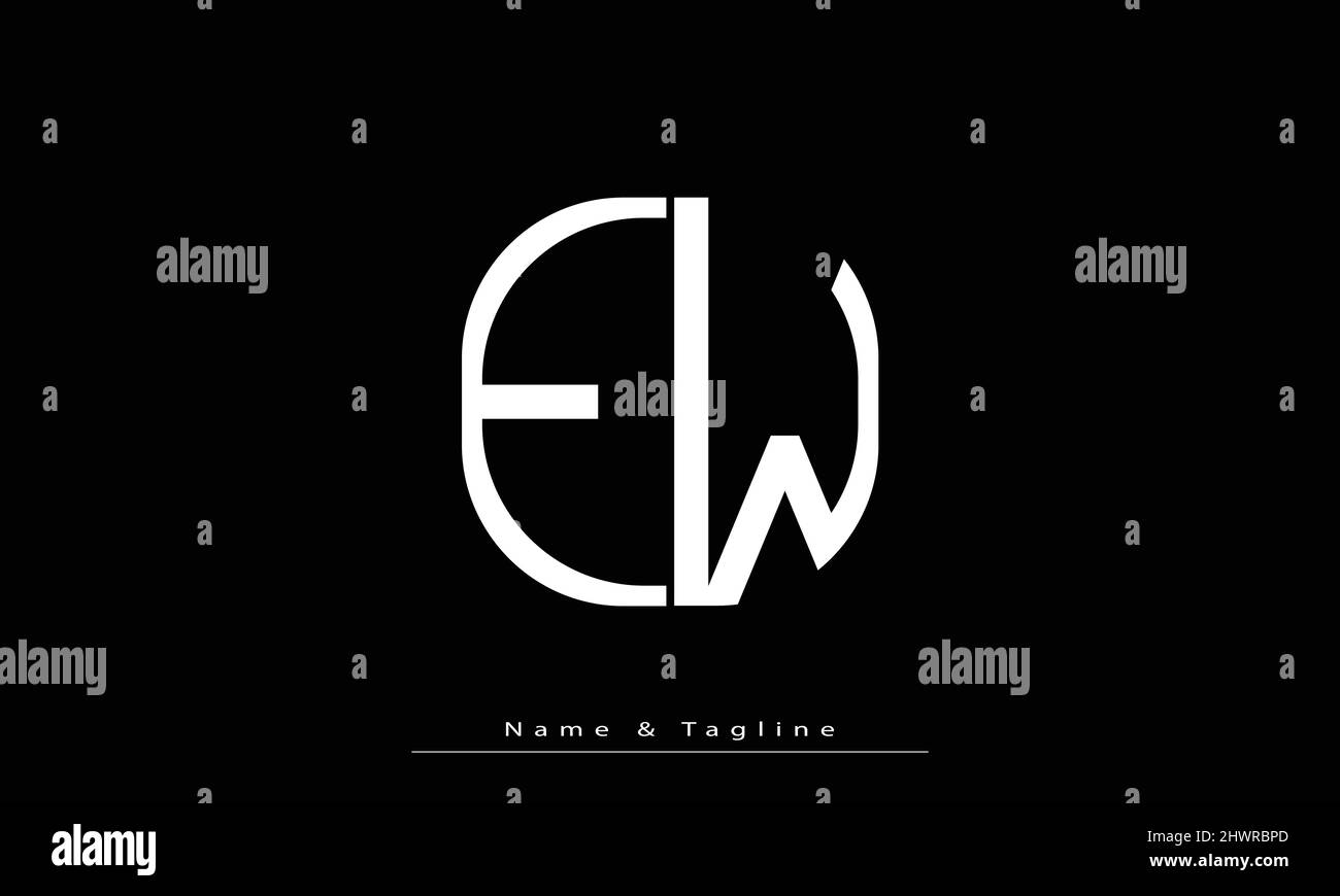 Lettere alfabetiche iniziali logo monogramma EW, WE Illustrazione Vettoriale