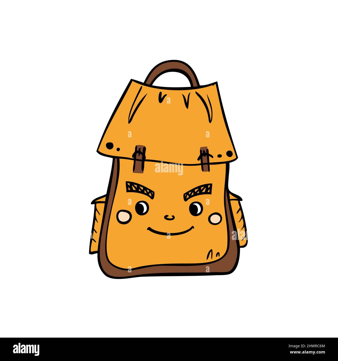 Zaino sportivo per escursioni. Illustrazione vettoriale in stile doodle Illustrazione Vettoriale