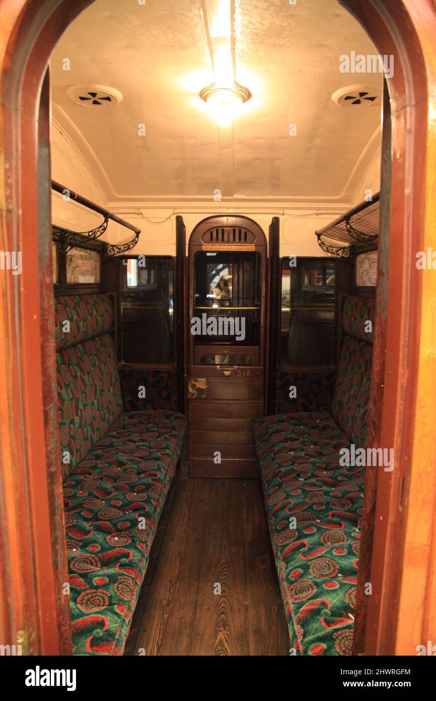 All'interno della metropolitana ferroviaria 1st, il London's Transport Museum Foto Stock