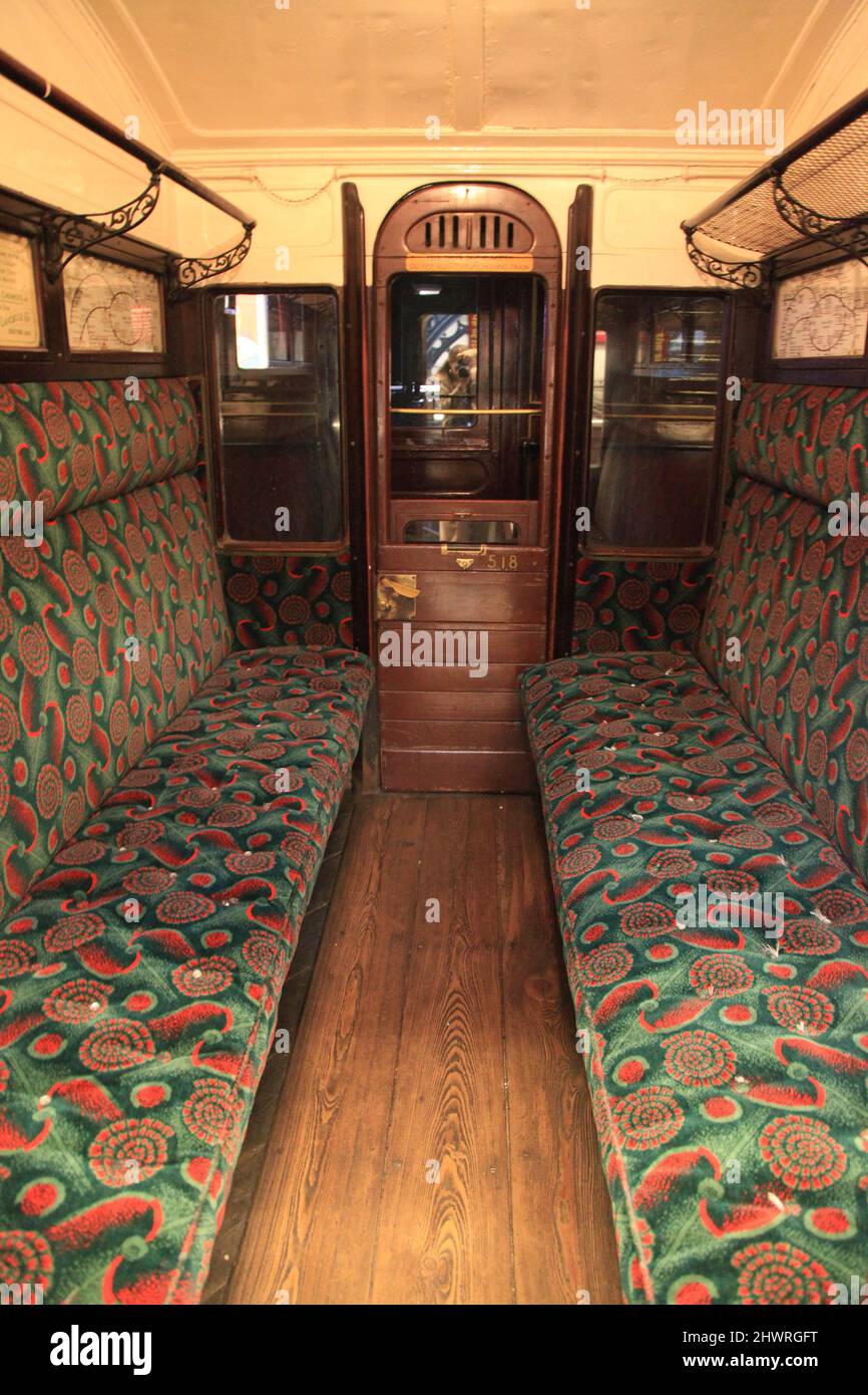 All'interno della metropolitana ferroviaria 1st, il London's Transport Museum Foto Stock