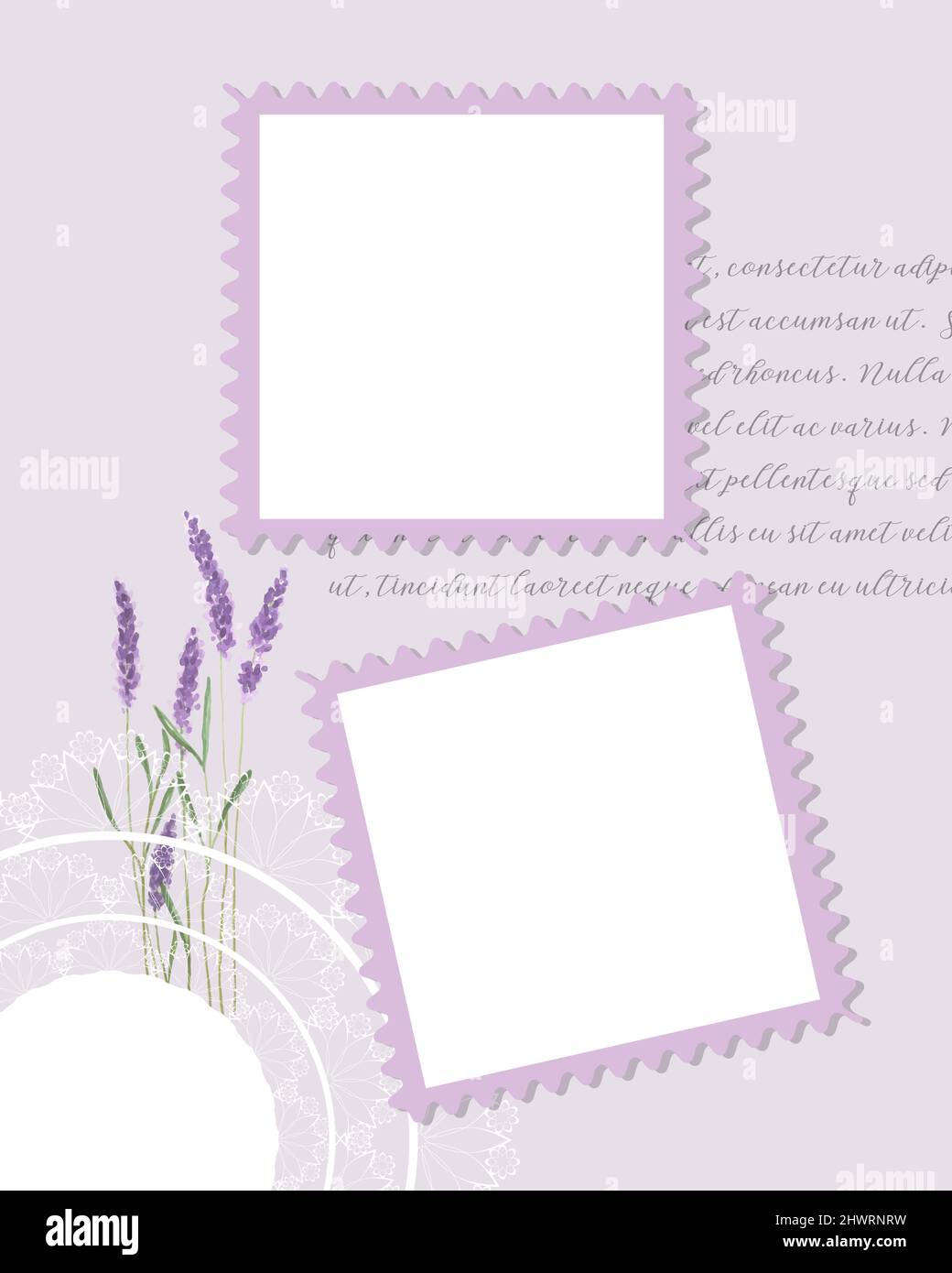 Template Planner lavanda planner per prendere appunti, collage, per note, idee, piani, elenco impegni, promemoria. Illustrazione vettoriale Illustrazione Vettoriale