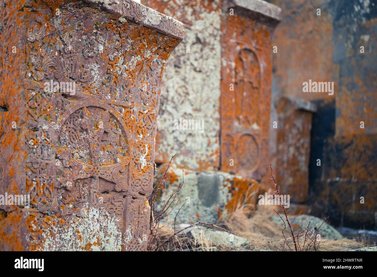 Hayravanq Monastero Khachkars Foto Stock