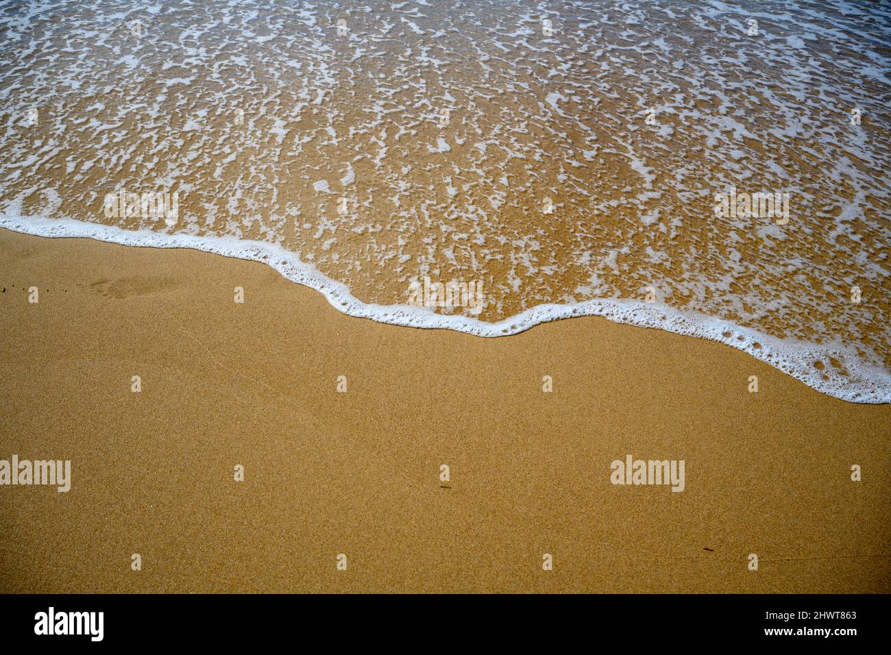 Spiaggia di sabbia vicina dall'alto Foto Stock
