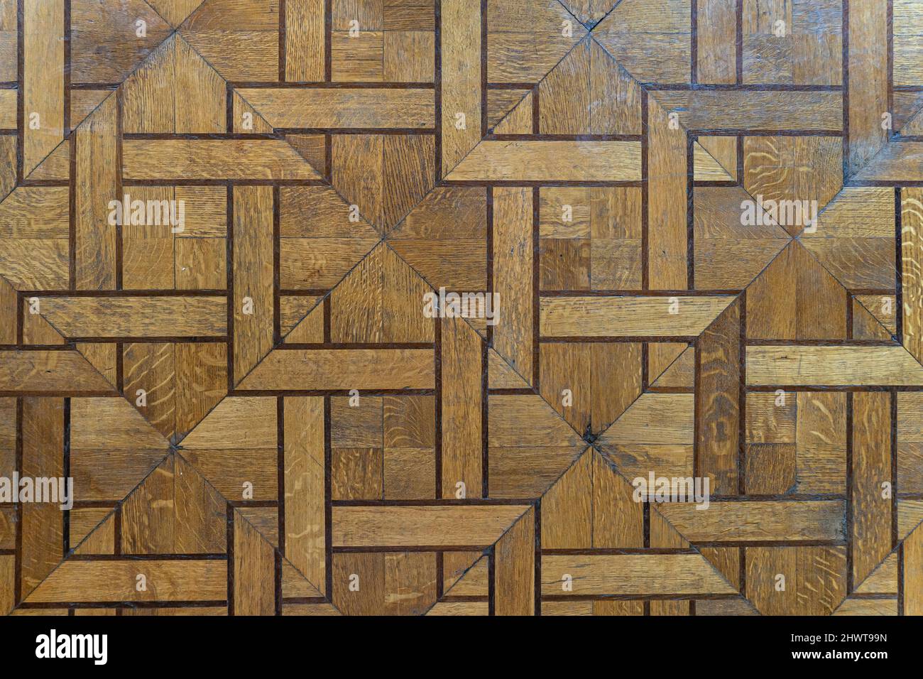 Parquet in legno di quercia naturale sbiancato con herringbone vintage Foto Stock