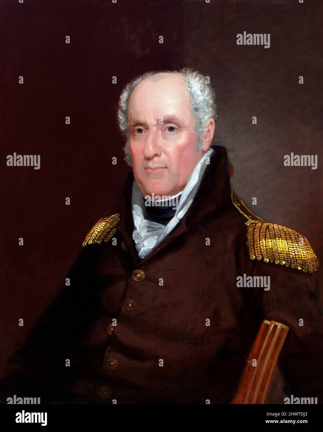 Ritratto del generale americano e statista, John Armstrong Jr (1758-1843) di John Wesley Jarvis, olio su legno, c.. 1812 Foto Stock